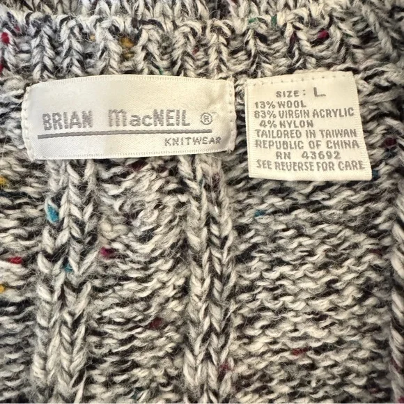 Vintage Cable Knit Sweater Vest large staple classic grandpa preppy wool blend - Picture 2 of 7